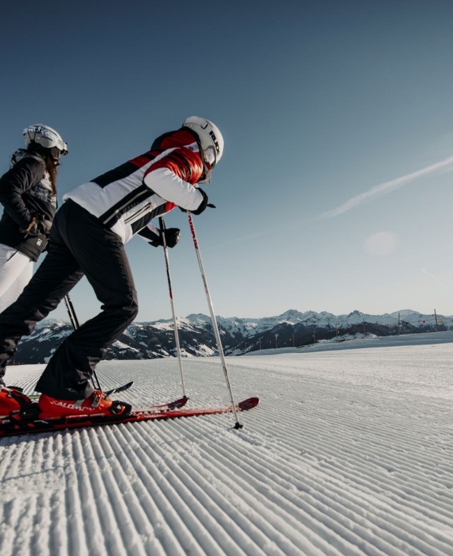 Skifahrer in Großarl-Dorfgastein